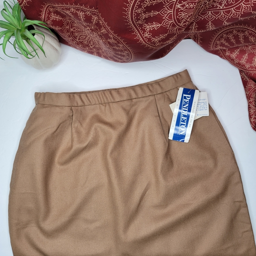 Vintage Pendleton Wool Skirt Tan Size 12P NWT